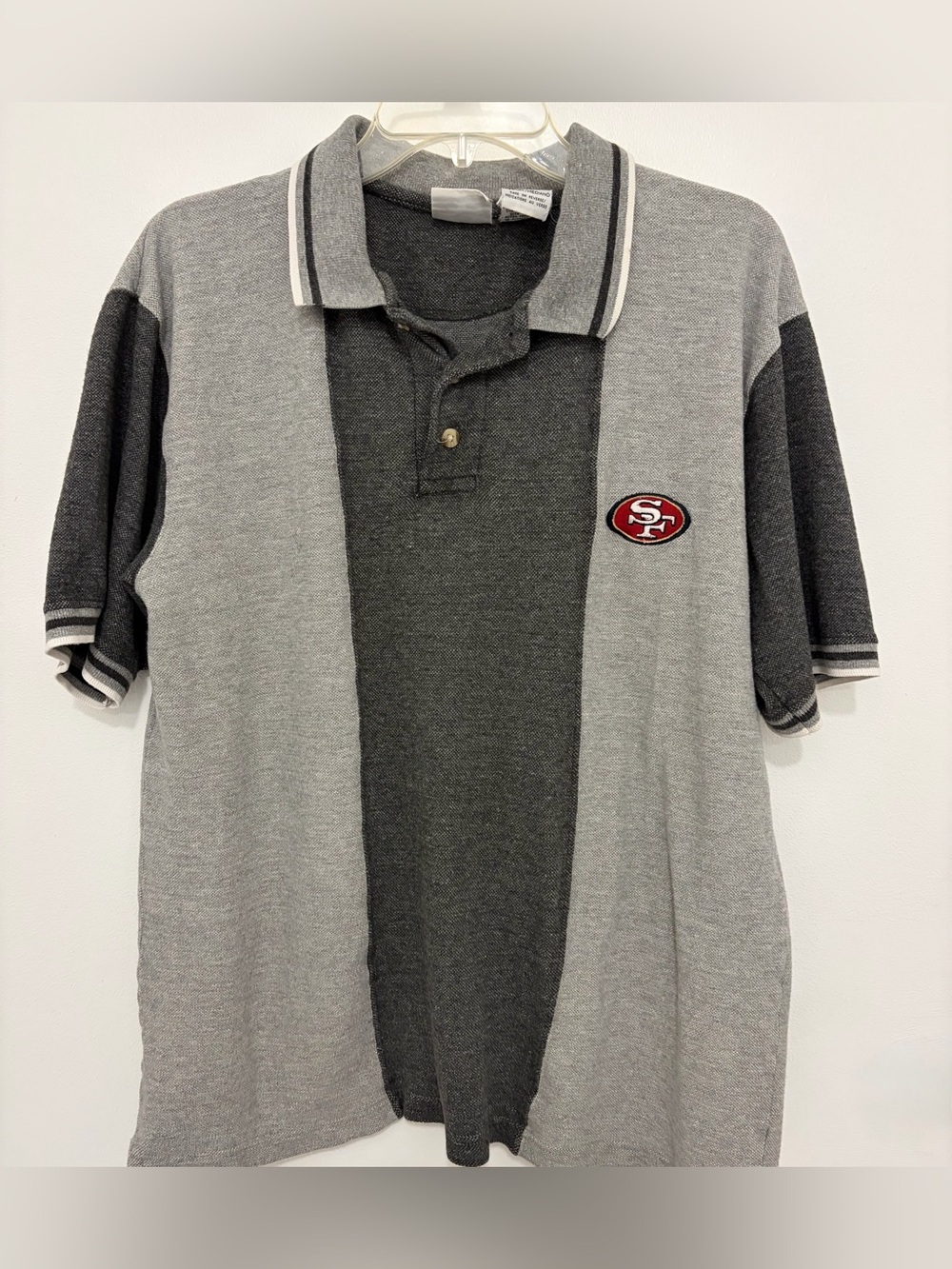San Francisco 49ers men’s Two-Tone Gray Polo with SF Logo